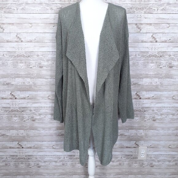 Stitchdrop Sweaters - Stitchdrop Womens Cardigan L Open Front Nickle 475A